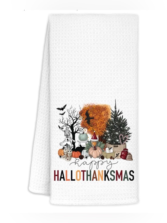 Other - *BUY NOW* Happy HalloThankMas Kitchen Towel